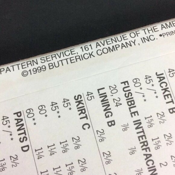 Butterick 6339 Misses Jacket Skirt Pants Easy Sewing Pattern 8-12 USED Complete - Picture 4 of 4